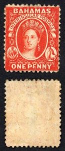 Bahamas SG25 1d Vermilion Wmk Crown CC M/M