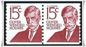 SC#1305E  15¢ Oliver Wendell Holmes Coil Pair: Type 2, Dull Gum (1978) MNH