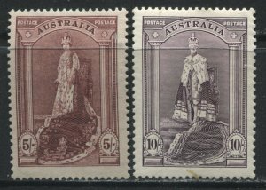 Australia 1938 5/ and 10/ high values mint o.g. hinged