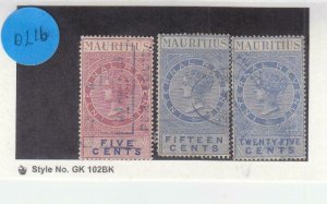 Mauritius: 1879/96 Internal Revenue, Used (DL16)