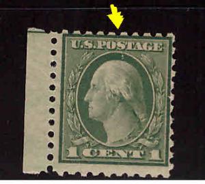 USA Scott 543 MNH** Rotary Press, 5mm tear at top shinny gum sweated in mount