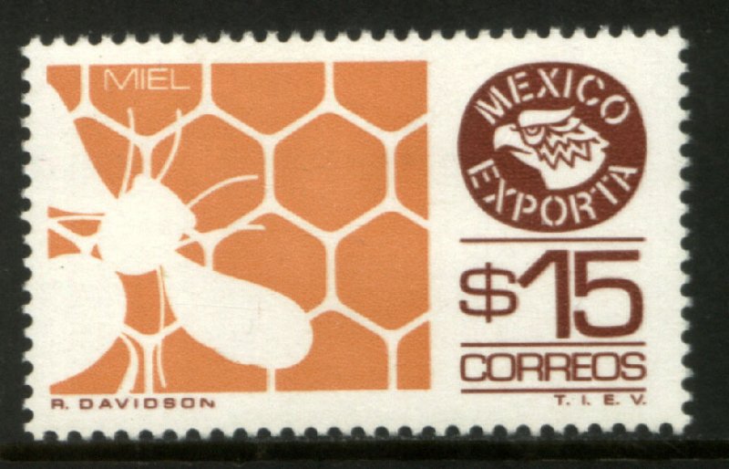 MEXICO Exporta 1126, $15P Honey Fluorescent Paper 8. MINT, NH. VF.