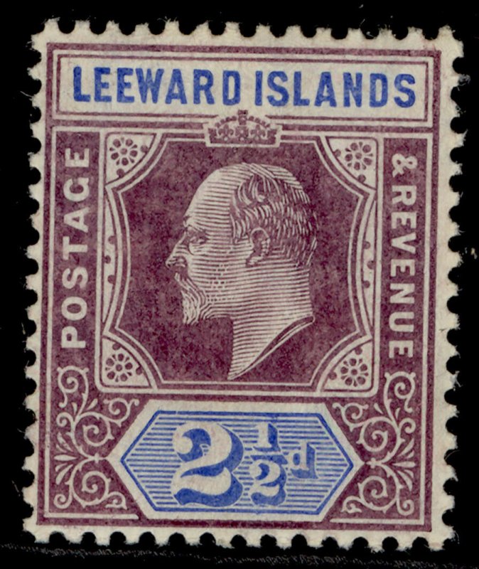 LEEWARD ISLANDS EDVII SG32, 2½d purple & ultra, LH MINT. Cat £80. MULT CROWN WMK