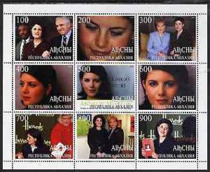 Abkhazia 1999 Monica Lewinski perf sheetlet containing 9 ...