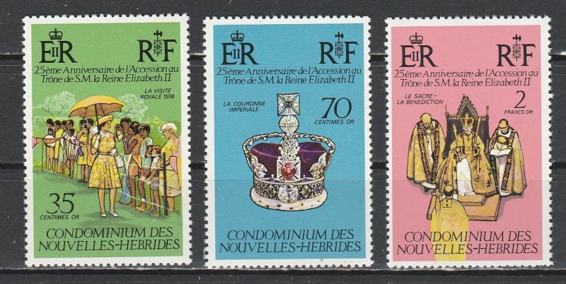 New Hebrides Br.  (Vanuatu)   214-16    (N**)   1977  Complet