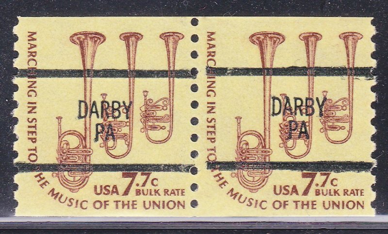 Precancel - Darby, PA PSS 1614-87 Coil Gap Pair - MNH