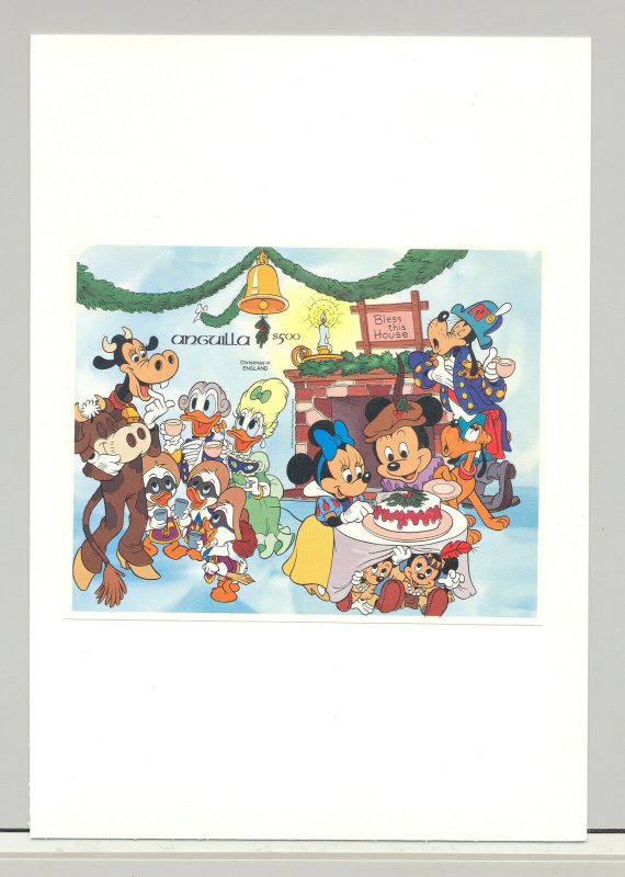 Anguilla #605 Disney Christmas 1v S/S Imperf Proof on Card