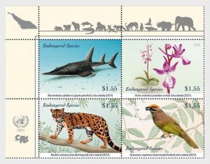 UN / VN (New York) - Postfris/MNH - Complete set Endangered Animals 2024