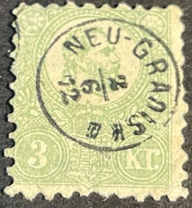 HUNGARY # 2--USED--SINGLE--LIGHT GREEN--1871