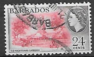 Barbados 1956 24 cents Queen Elizabeth, used, Scott #243