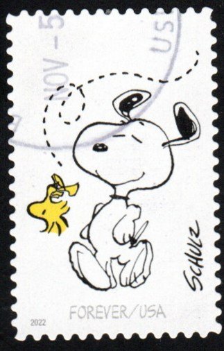 SC# 5726g - (60c) - Peanuts Character Snoopy & Woodstock USED Single Off Paper