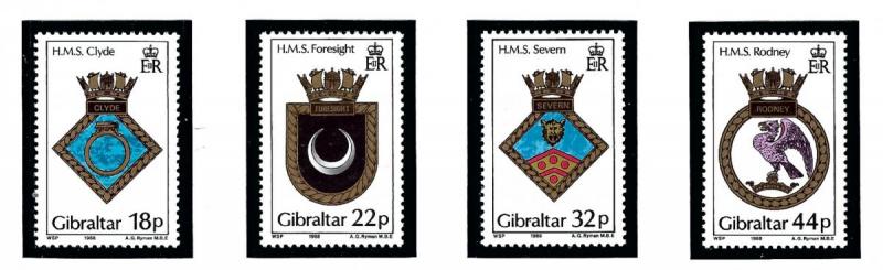 Gibraltar 528-31 MNH 1988 Royal Navy Ship Crests