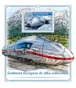 Mozambique - 2018 European Speed Trains - Souvenir Sheet - MOZ18209b