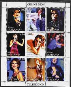 MORDOVIA - 1999 - Celine Dion - Perf 9v Sheet - Mint Never Hinged -Private Issue