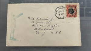 Canal Zone 53 Used on Cover with Illustrated Indian & Tax Protest Stamp LV9272