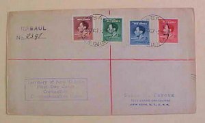 PAPUA NEW GUINEA FDC REGISTERED RABAUL 18 MAY 1937 B/S NEW YORK