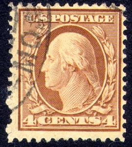 334 4c Washington Light Cancel