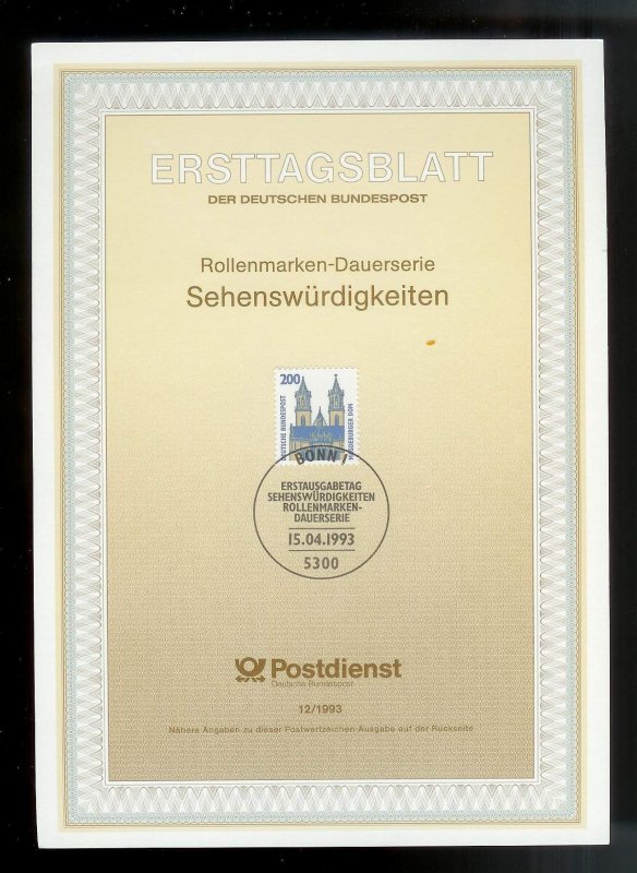 GERMANY (52) Ersttagsblatt FDC Presentation Cards
