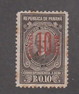 Canal Zone # J9, Panama Stamp Overprinted for Canal Zone, Hinged, 1/3 Cat.