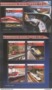 2015 Solomon Islands European High Speed Trains #3431-35 1+1 ** Ls487