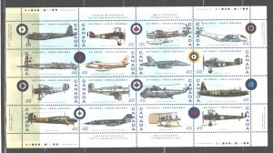 CANADA 1999 75th ANNV. RCAF #1808 a - p MNH (100grShip.)PAY IN Cnd$$