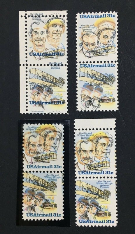 MOMEN: US STAMPS #C92a VAR. 4 COLOR SHIFTS MINT OG NH LOT #70786