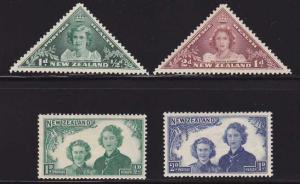 New Zealand #B22-25 - MLH - Semi-Postals - Princesses Elizabeth and Margaret