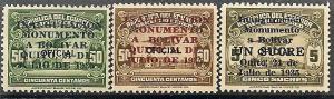 Ecuador C 35-37 MNH 1935 Bolivar Monument, Quito