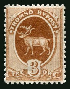 Norway Local Post - TROMSÖ - Jan. 1882 - Solid Background - MH Complete Set