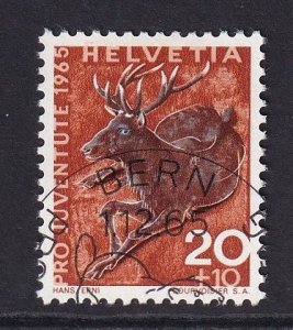 Switzerland  #B352  cancelled  1965  Pro Juventute  20c red deer