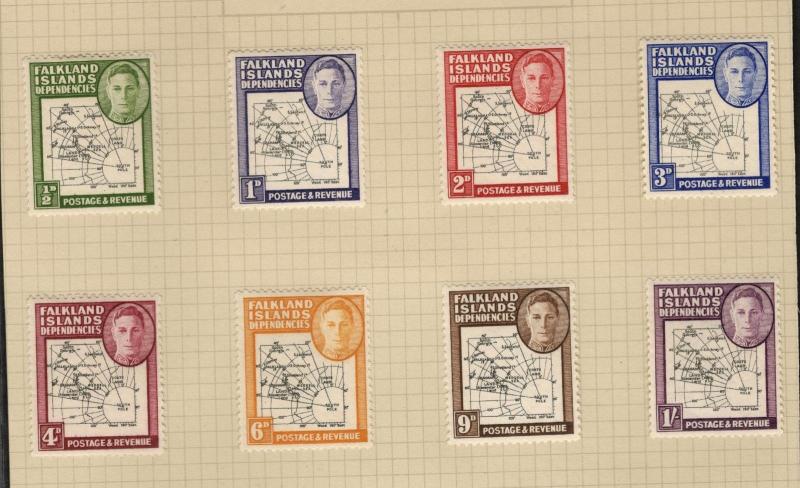 1948 Falkland Islands SC #1L1-8 DEPENDENCIES KGVI MH Stamp set