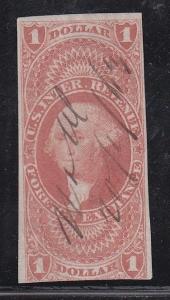 R68a VF used revenue stamp nice color cv $ 80 ! see pic !