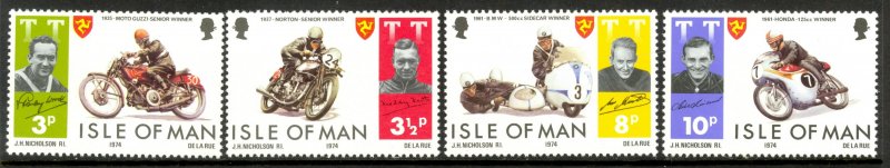 ISLE OF MAN 1974 MOTORCYCLE RACES Set Sc 40-43 MNH