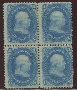 86 Franklin E-Grill Mint Block of 4 Stamps Hy5