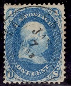 US Stamp #63 1c Franklin USED SCV $45