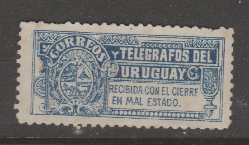 Uruguay Telegraph used scarce revenue fiscal stamp- TNX 5-31-97