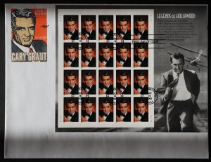 U.S. Used #3692 37c Cary Grant Sheet of 20 ArtMaster First Day Cover.