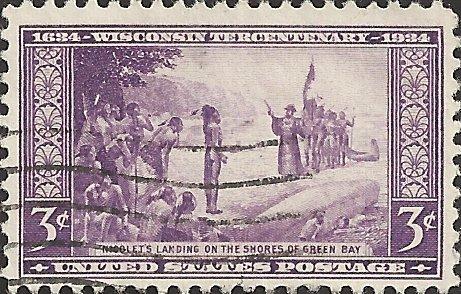 # 739 USED DEEP VIOLET WISCONSIN TERCENTENARY