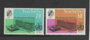 SEYCHELLES #228-229 1966 WHO HEADQUARTERS ISSUE MINT VF NH O.G