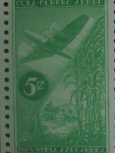 ​CUBA-1954-SC#C96-FOUR ENGINE AIRPLANE OVER CANE FIELD- MNH-PAIR VF-71 YEARS OLD