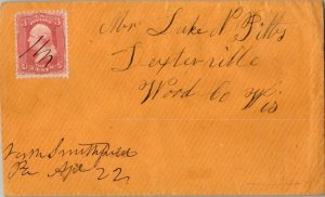 United States Pennsylvania North Smithfield c1865 ms  1830-1874  2c Washingto...