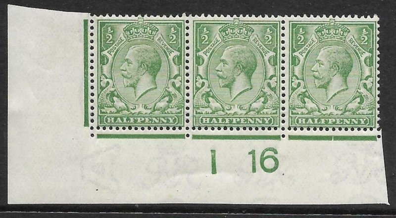 N14(3) ½d Pale Green Control I16 imperf MOUNTED MINT