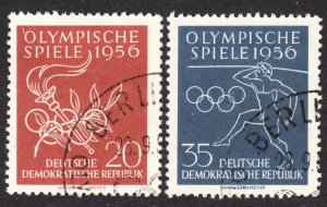 Germany DDR Scott 307-08 complete set F to VF used.  FREE...