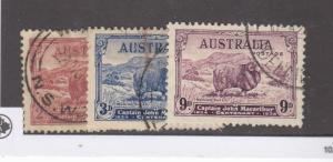 AUSTRALIA # 147-149 VF-USED CAPTAIN JOHN MACARTHUR CATTLE CAT VALUE $71+