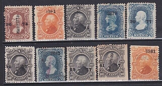 MEXICO 10 Perf Hidalgos - various values & overprints......................A3024 