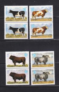 Zambia 418-421 Pairs Set MNH FAO, Cows, World Food Day