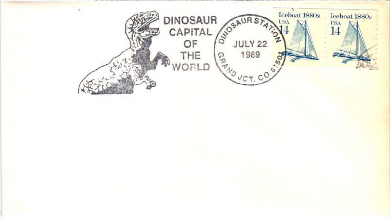 1989 Dinosaur Capital of the World Pictorial Cancel - No Cachet – Aps