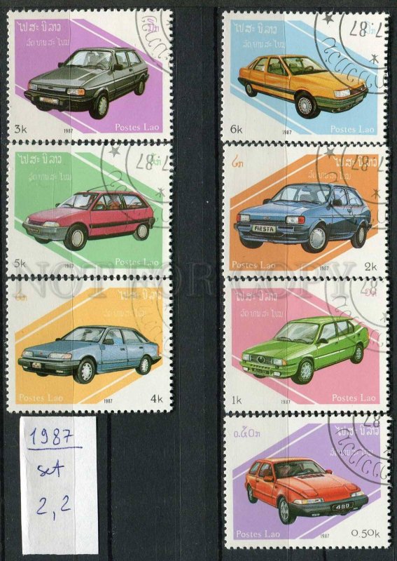 266005 LAOS 1987 year used stamps set CARS