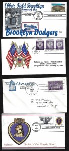 US 1940s 2000 COLLECTION OF 12 FDCs W/DIFF CACHETS FLUEGEL THEROME ALFRED BOENGE