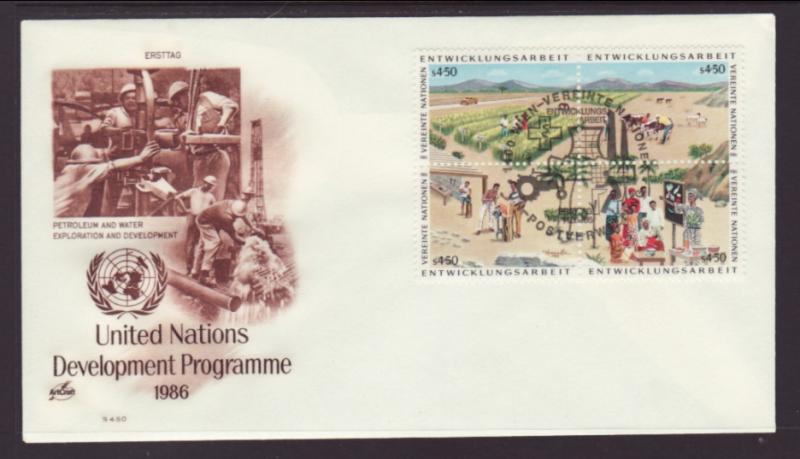 UN Vienna 61a Development Artcraft U/A FDC